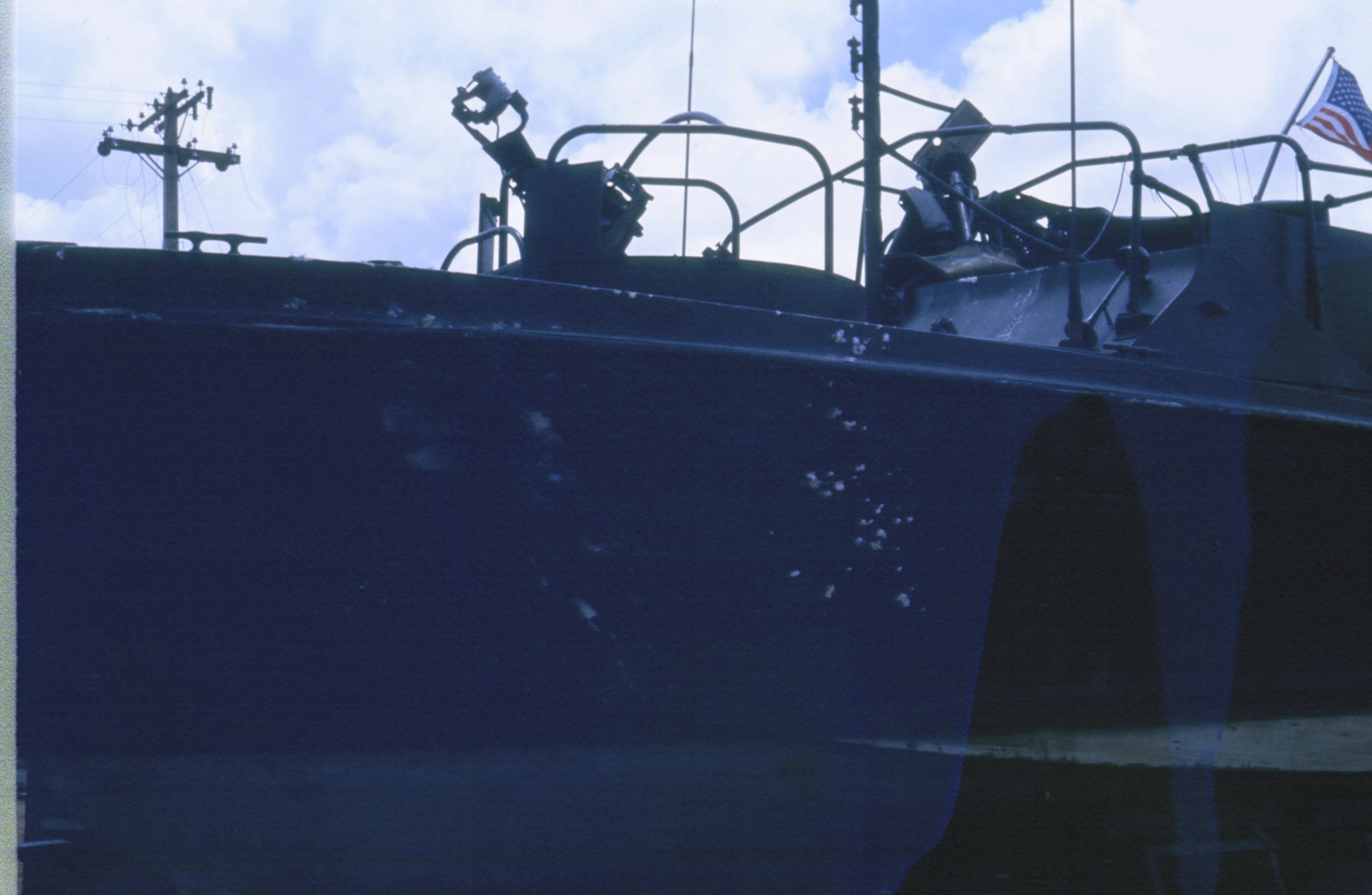 My boat after fire fight June 1967