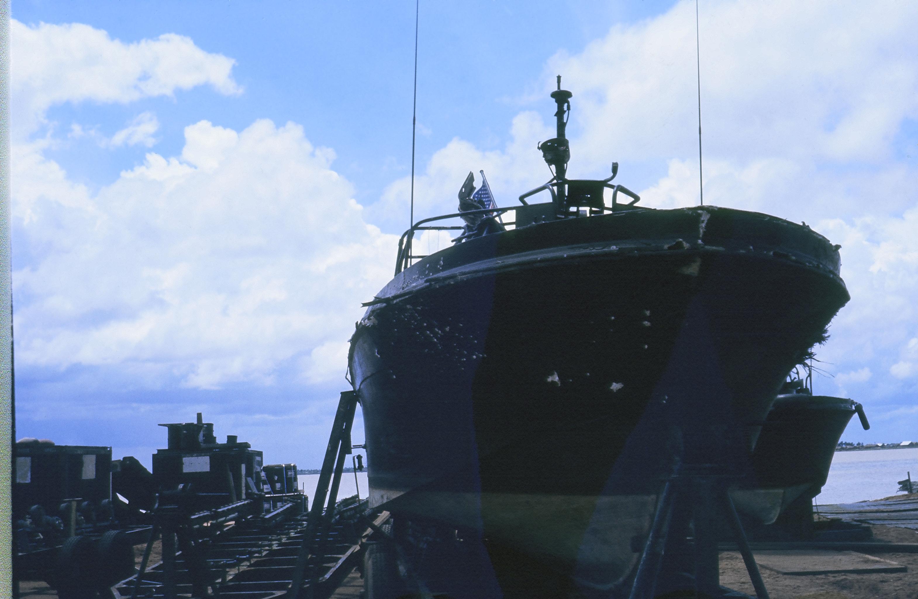 My boat after fire fight June 1967