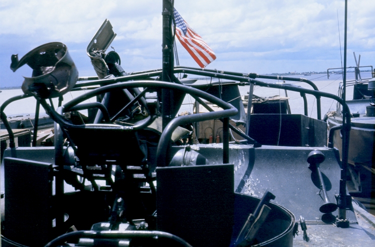 My boat after fire fight June 1967