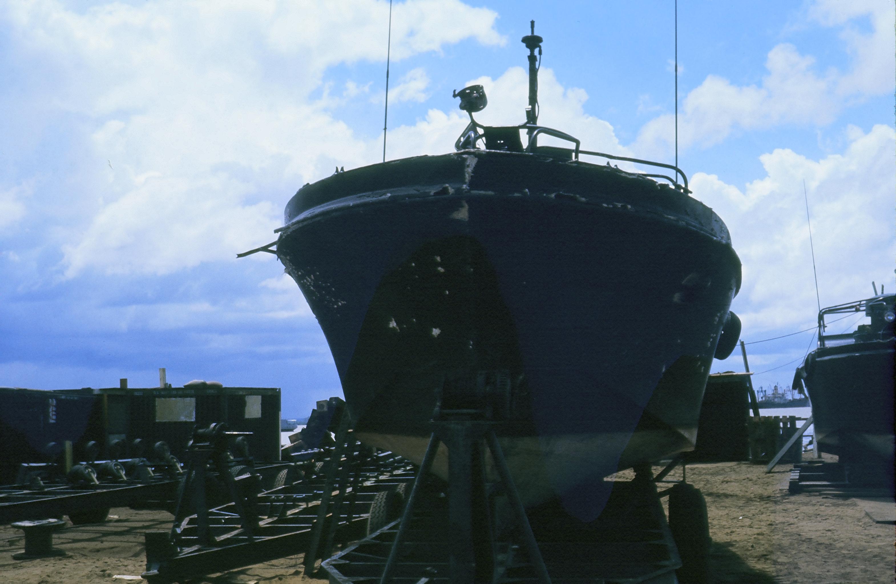 My boat after fire fight June 1967