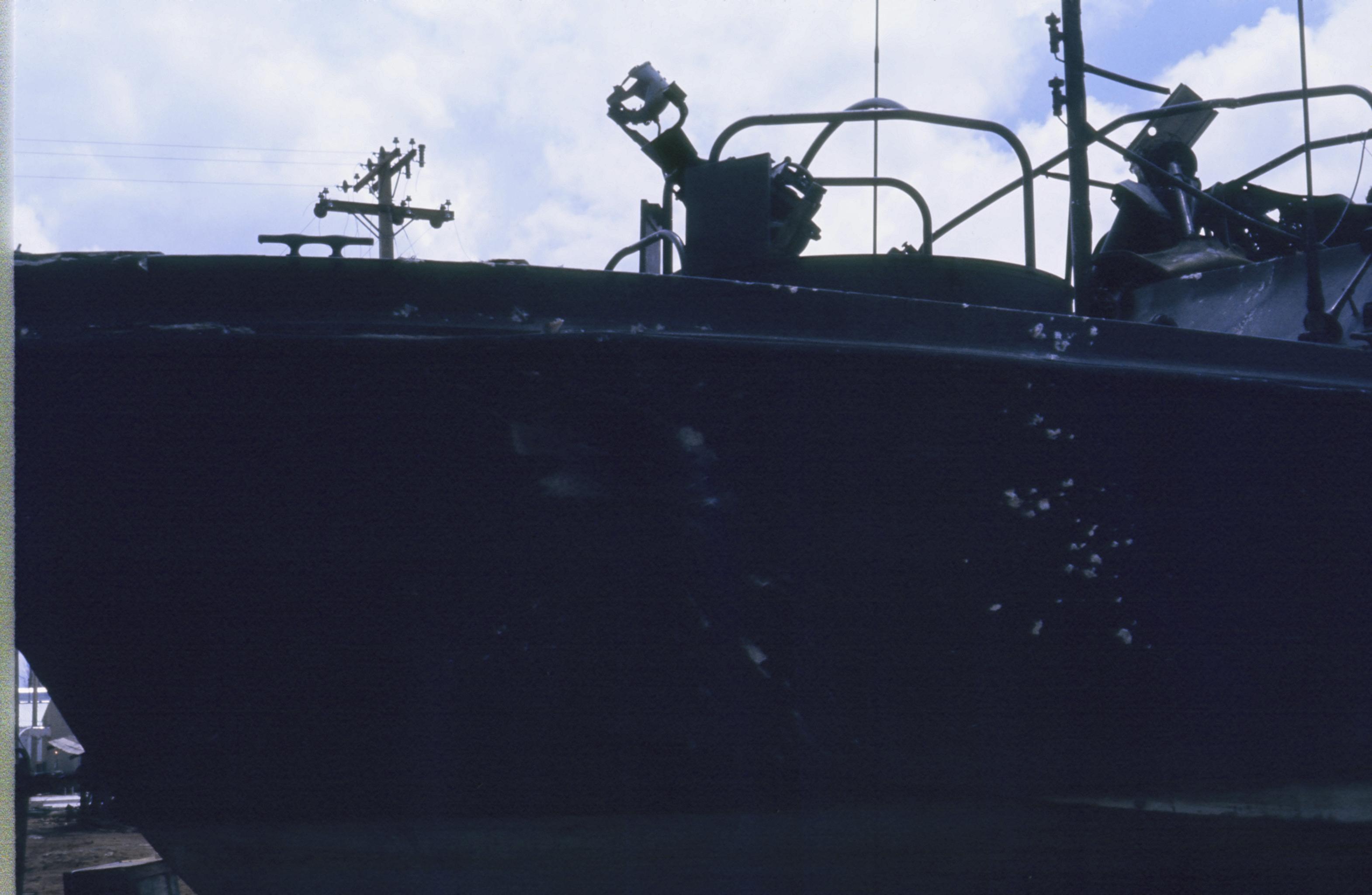 My boat after fire fight June 1967